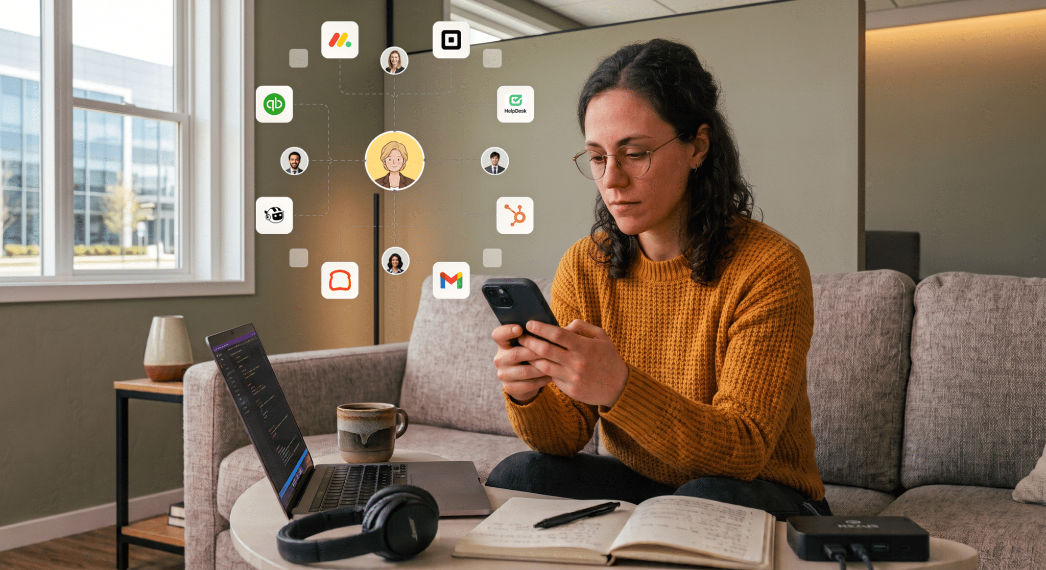 Person using an AI agent from a chat on their phone.