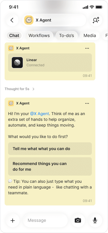 Zenzap AI agent completing a task in chat